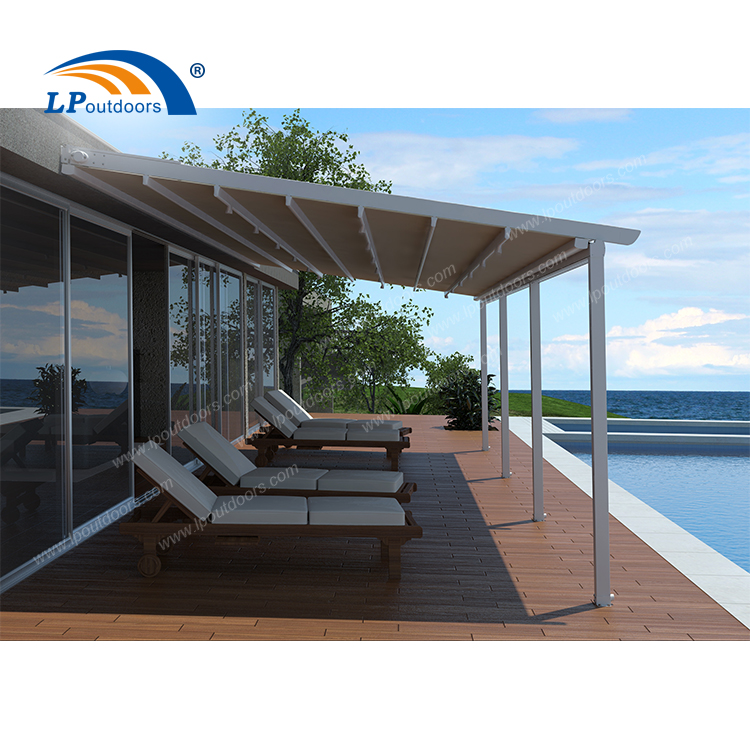 light white automatic folding awning