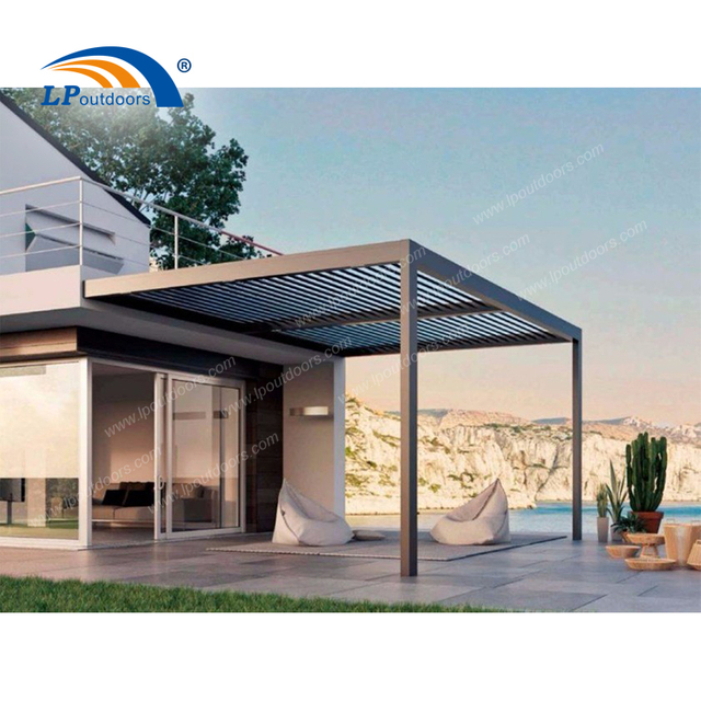 Elegant Automatic Rainproof Aluminum Pergola Louvered Roof 