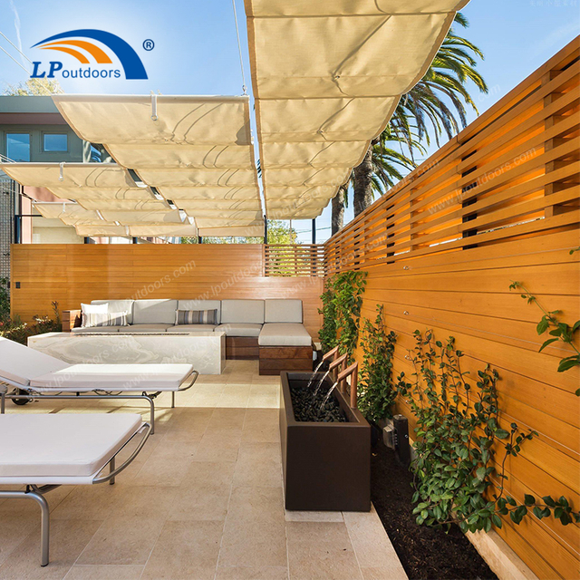 HDPE Retractable Pergola As Your Garden Sun Shelter