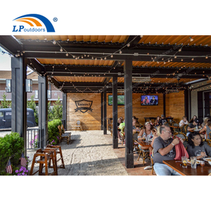 Bioclimatic Sunshade Waterproof Louvered Roof Pergola as Restaurant