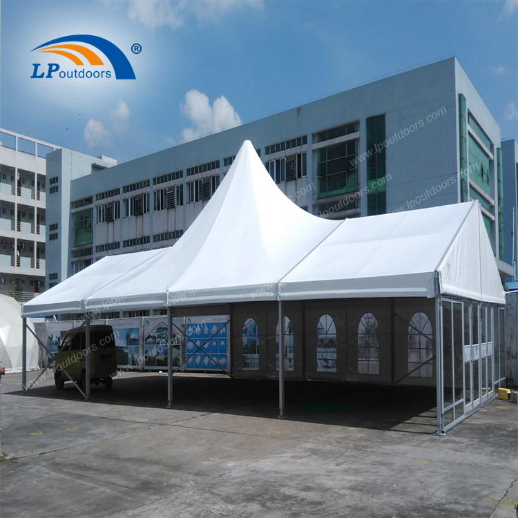 Outdoor high peak luxury glasswall marquee tent for party event
