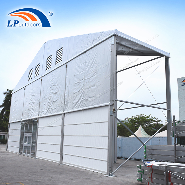 21m Clear Span Double Layer Design 8m Side Height Tent for Warehouse Storage And Large Scale Events with Exhaust Fan