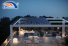 Villa Hotel Electric Flap Shutter Pavilion Aluminum Alloy Pergola Intelligent Sunshade Leisure Outdoor Pavilion with LED Light