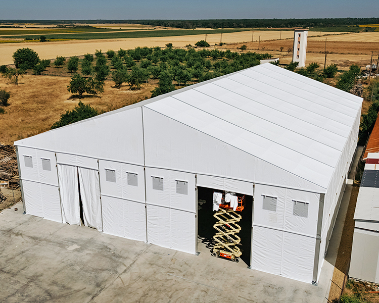 big storage space warehouse tent