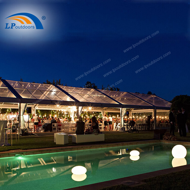 Transparent PVC roof small aluminum frame event tent for outdoors hotel resort celebration party (3)