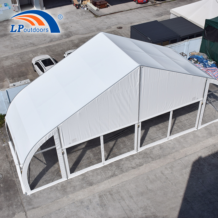 15m Outdoor Clear Span Curve Heart Shape Marquee Tent Aluminum Frame Structure Building with Clear Wall 