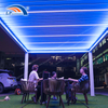 Motorized Louver LED RGB Electric Powder Coating Pergola For Garden Backyard