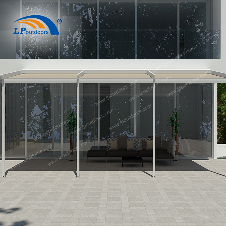 white foling pergola