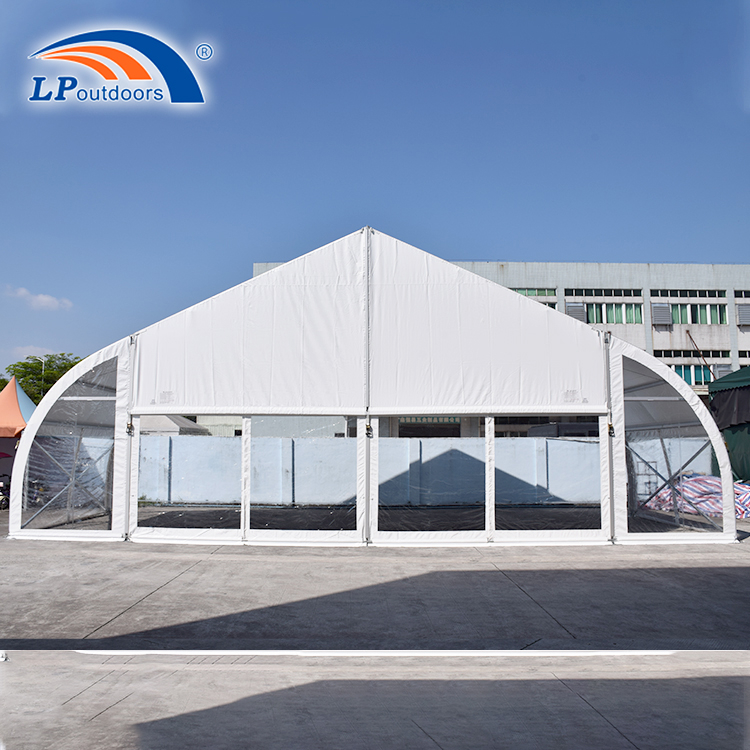 15m Outdoor Clear Span Curve Heart Shape Marquee Tent Aluminum Frame Structure Building with Clear Wall 