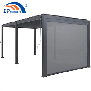 High Quality Adjustable Shutter Gazebo Pergola Waterproof Garden Outdoor Pergola Aluminum With Privacy Screens