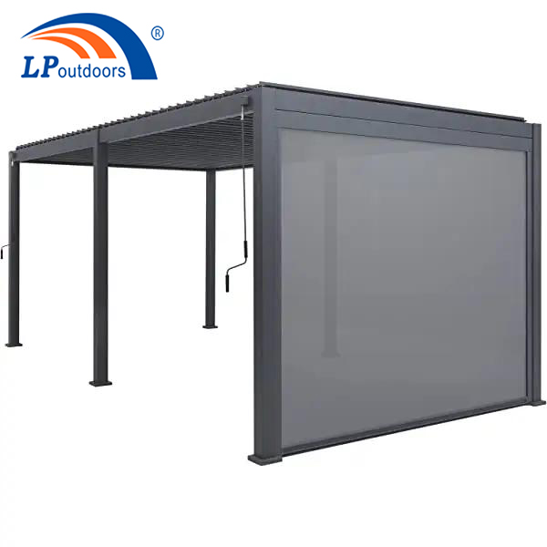 All-season Garden Building Automatic Pergola Aluminum Outdoor with Electric Louver Roof System Motorized Screen 