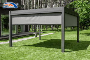 Motorized 4x6m Aluminum Louvered Pergola with Roller Blinds (Custom Sizes Available)