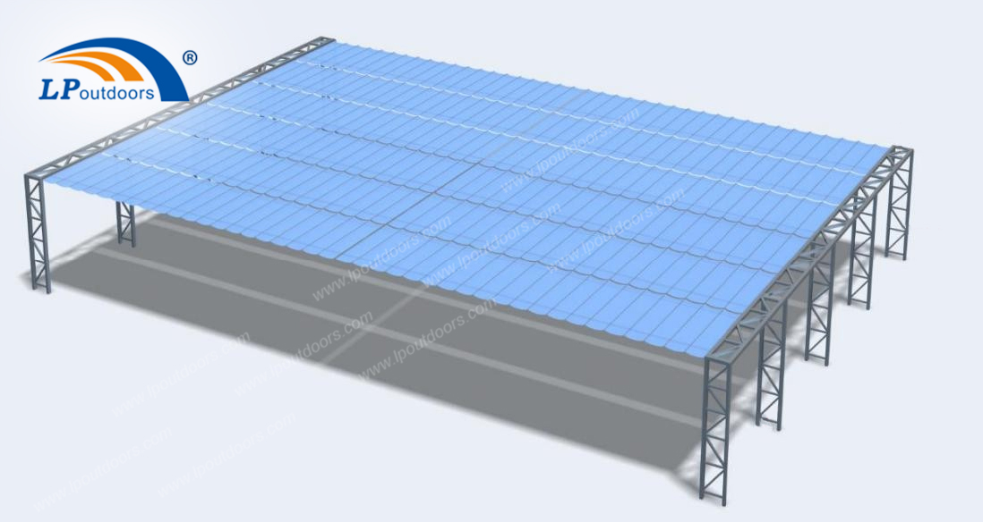 HDPE retractable pergola 3D stucture