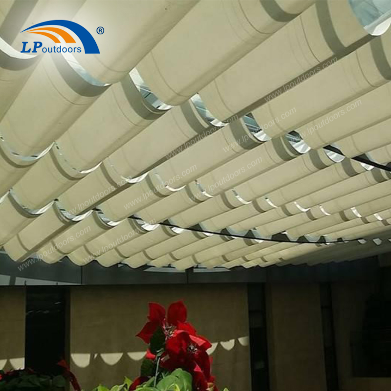White HDPE Retractable Pergola