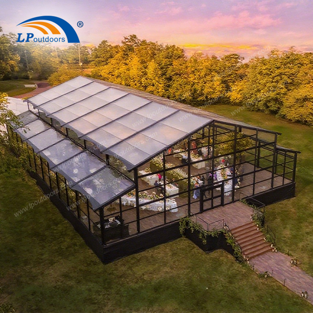 2025 Elegant PVC Black Atrium Wedding & Event Tent