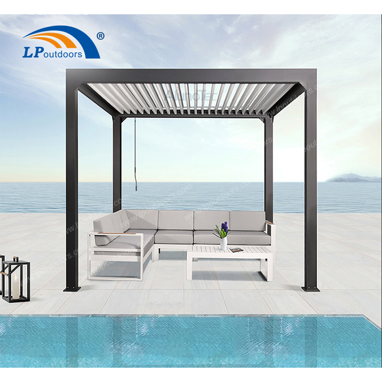 light louvered roof pergola