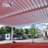 6x8m Morden Outdoor Waterproof Gazebo Aluminum Manual Louver Pergola With LED Lights