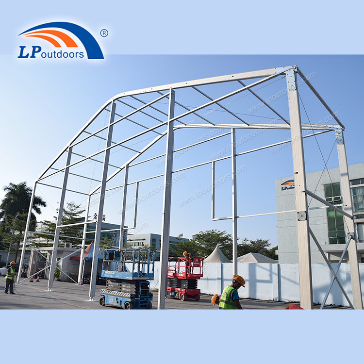 21m Clear Span Double Layer Design 8m Side Height Tent for Warehouse Storage And Large Scale Events with Exhaust Fan