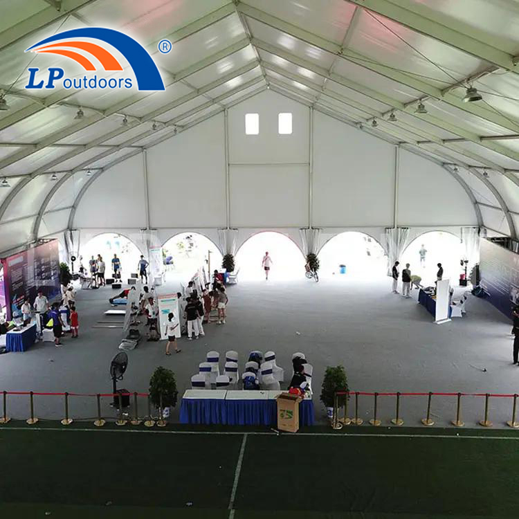 Outdoor Aluminum Curved Structure White PVC Fabric Structure Trade Show Tent For Commercial Event