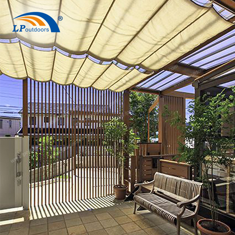 HDPE Retractable Pergola As Your Garden Sun Shelter