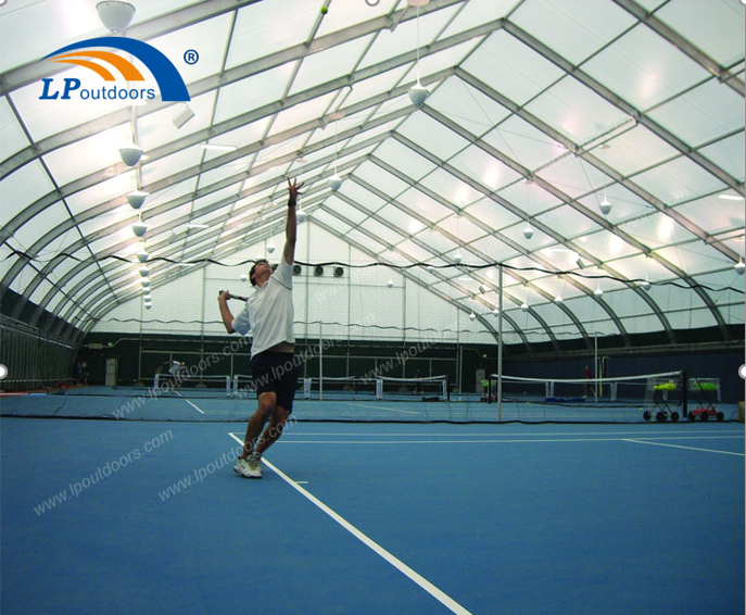 Windproof aluminum structure big curve sports tent as outdoors tennis court