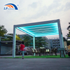 Luxury Patio Waterproof Gazebo Garden Aluminium Outdoor Louvered Hardtop Pergola with LED RGB Light