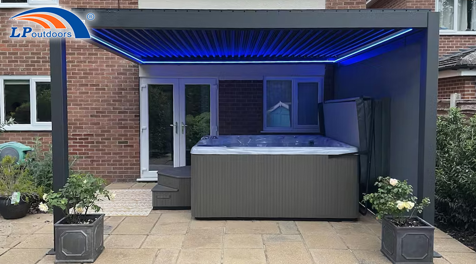 Waterproof Motorized Aluminum Pergola Blade Roof Pavilion