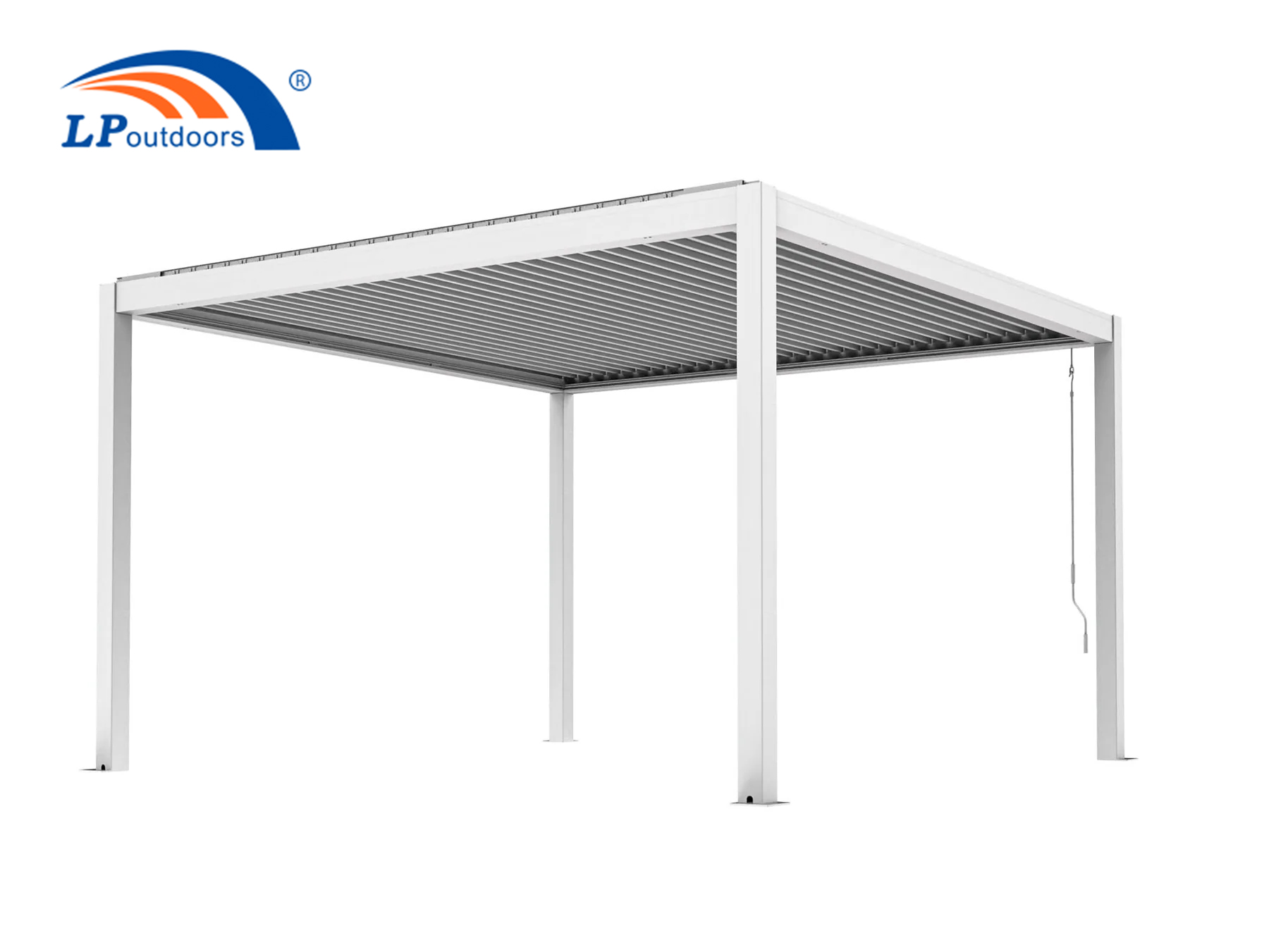 folding roof pergola near the water