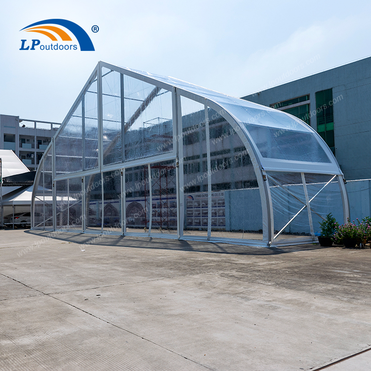 Large curved structure fabric sports tent for football