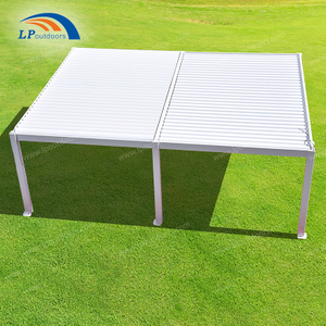 6X8m Outdoor Modern Aluminum Louver Roof Pergola For Commercial Coffee Shop
