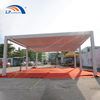 6x8m Morden Outdoor Waterproof Gazebo Aluminum Manual Louver Pergola With LED Lights