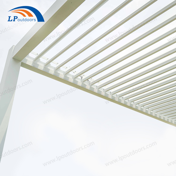 Freestanding Aluminum Bioclimatic Pergola Smart Waterproof Louvered Roof Motorized Shade Gazebo For Outdoor Living