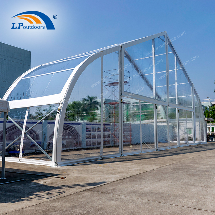 clear curved tent