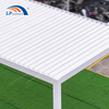 Pavilion outdoor courtyard electric louvered roof gazebo with colourful rgb lights