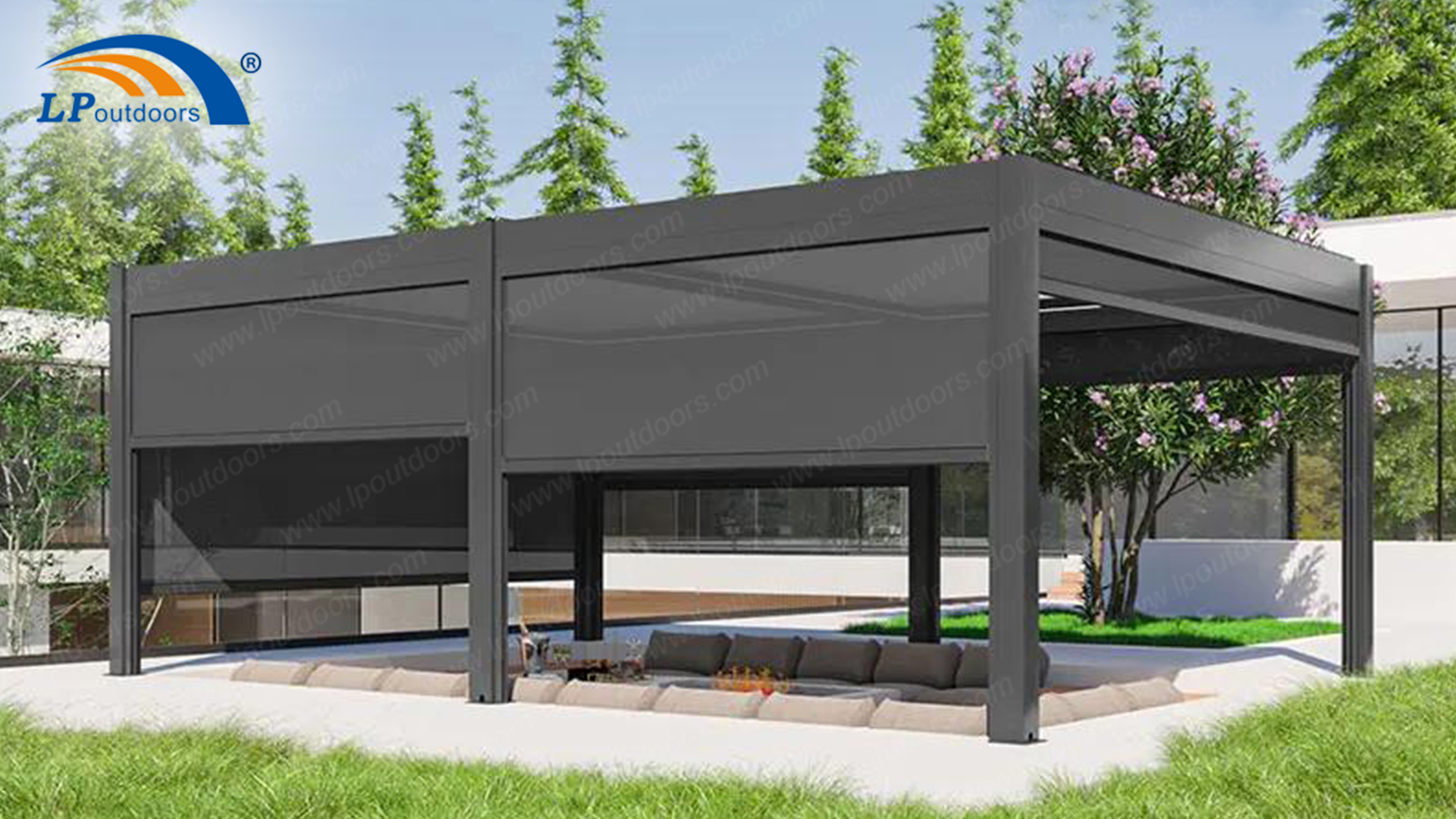 Automatic Aluminum Louver of Pergola Gazebo With Pergola Accessories