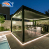 Outdoors Customized Motorized Arches Pergolas And Gazebos with Adjustable Rotated Roof