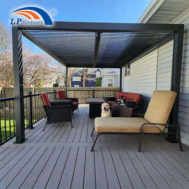 light white automatic folding awning