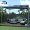 All-season Garden Building Automatic Pergola Aluminum Outdoor with Electric Louver Roof System Motorized Screen 
