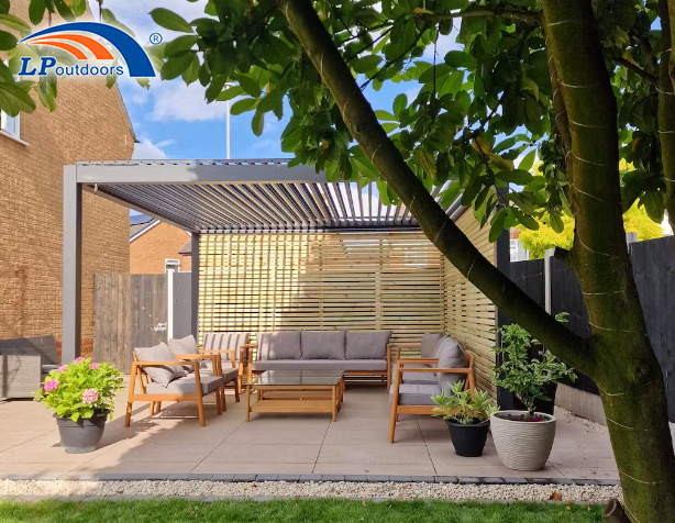 Free Standing Automatic Aluminum Structure Pergola Shutter Roof Patio