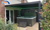 Modern Aluminum Pergola Attached To House with Louvered Roof