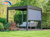 Aluminum Motorized Louvered Pergola with Pull-down Screen Roller Blinds for Sale 