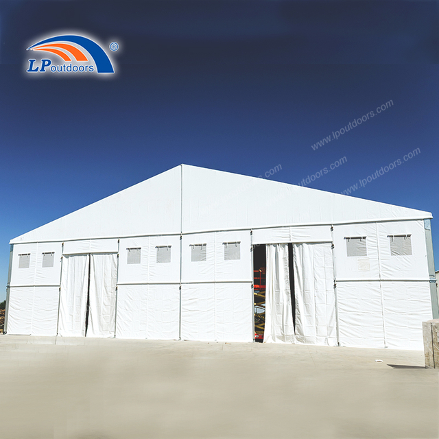 30m Clear Span Side Raised Warehouse Tent Easy for Forklifts Enter And Exit