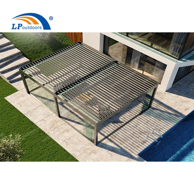 Bioclimatic Sunshade Aluminum Louvered Roof Sunroom in Home Yard