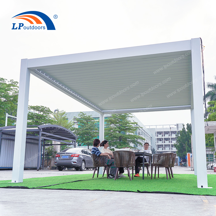 Free Standing Aluminium Waterproof Patio Pergolas with RGB Led Strip Light