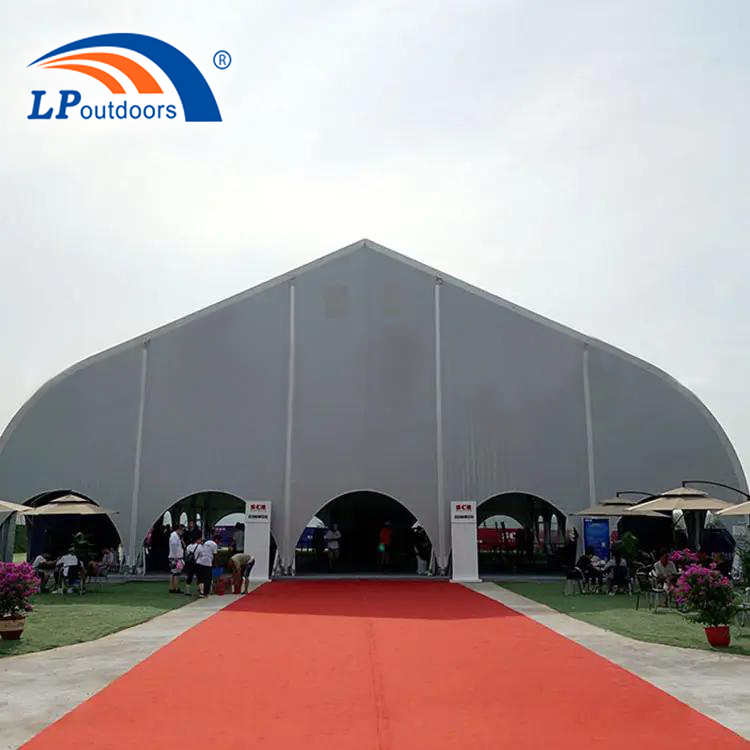 Outdoor Aluminum Curved Structure White PVC Fabric Structure Trade Show Tent For Commercial Event